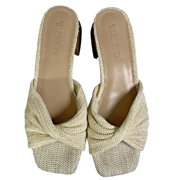 Anthropologie Silent D PEDRO White Cream Low Heeled Sandal Size 39 | US 8, 8.5 - Picture 3 of 12